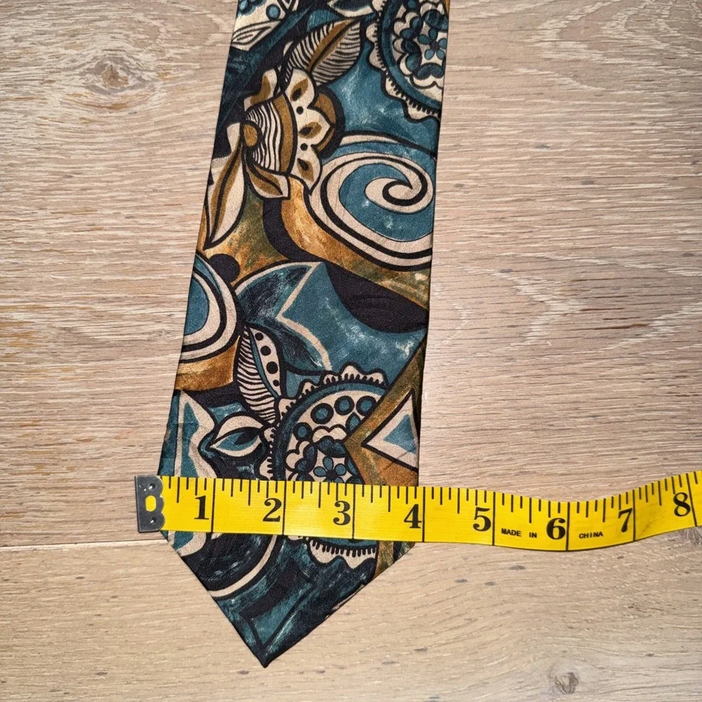 Zylos George Machado Abstract Pattern Silk Blend Necktie Men's Fashion Accessory